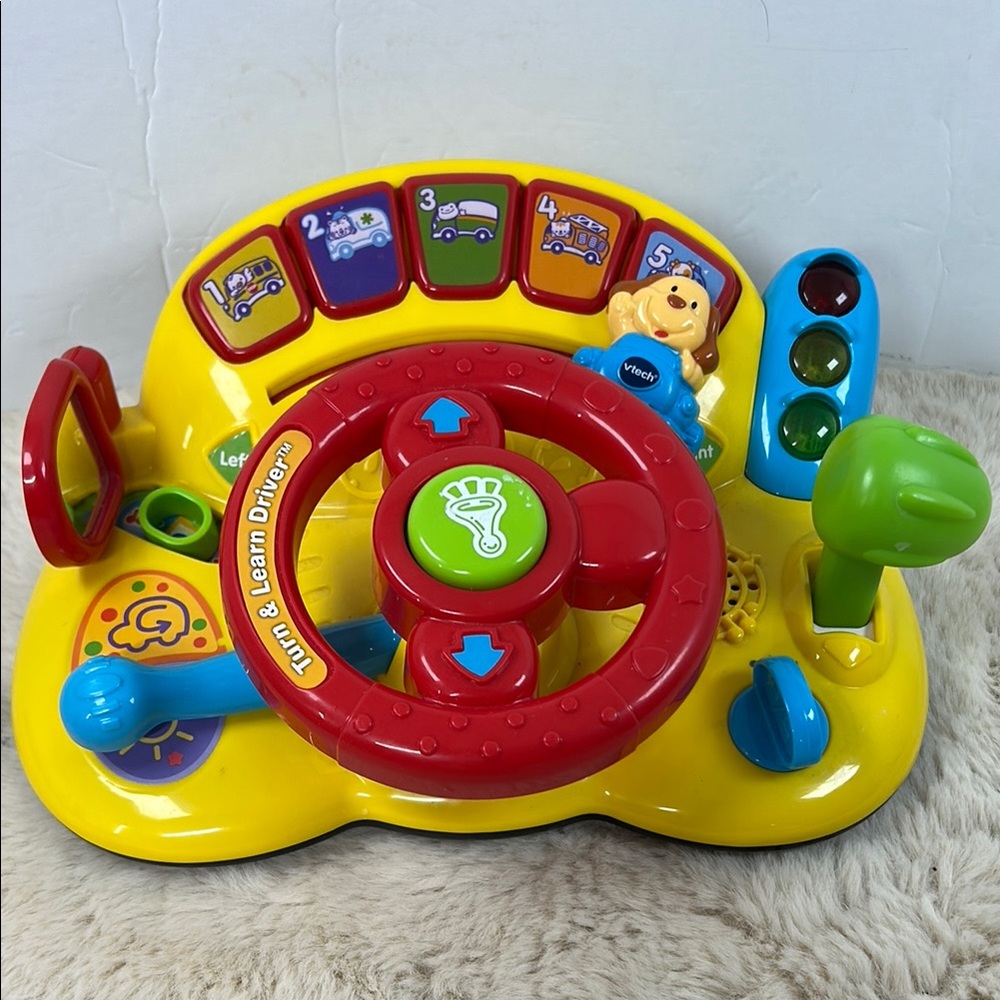 Interactive Red and Yellow Learning Dashboard Toy